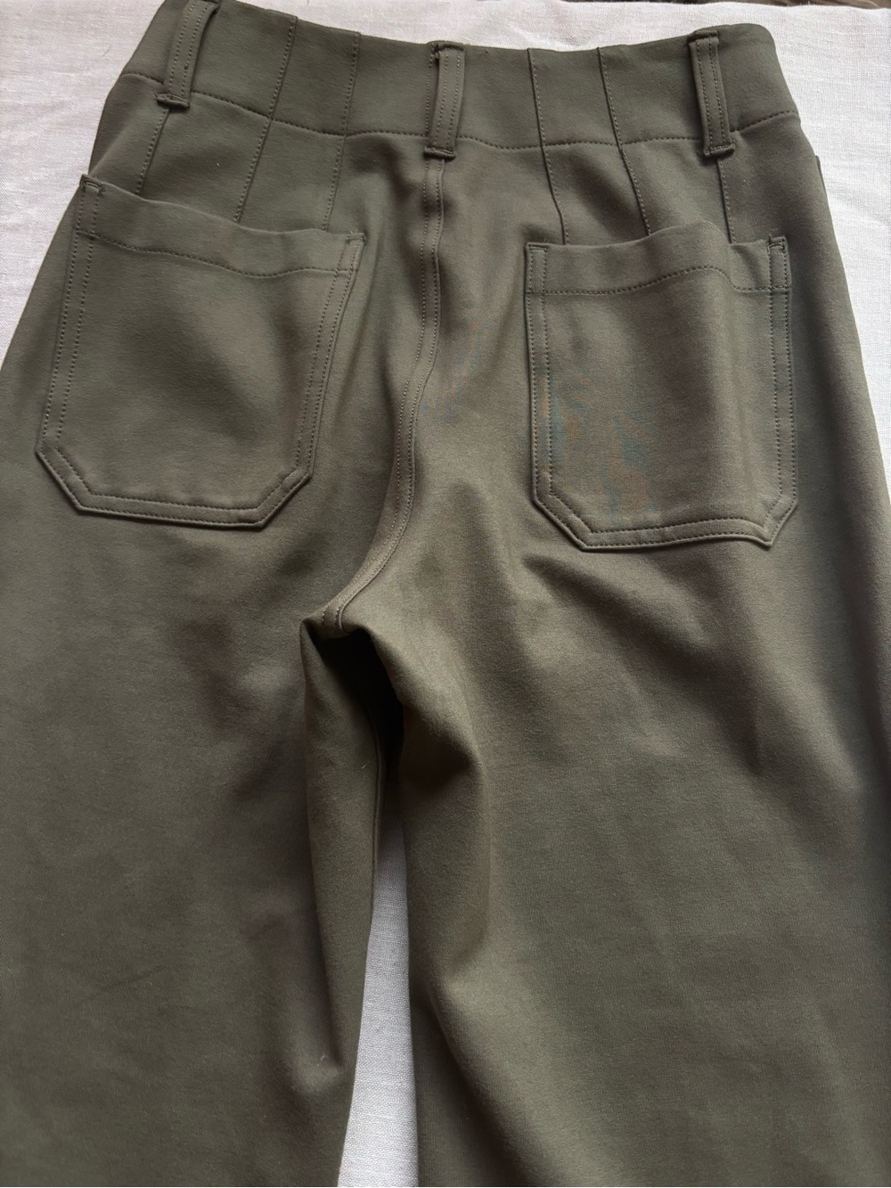 Anthropologie Maeve Colette Ponte High Rise Wide Leg Crop Pants 25 Green - Picture 7 of 12